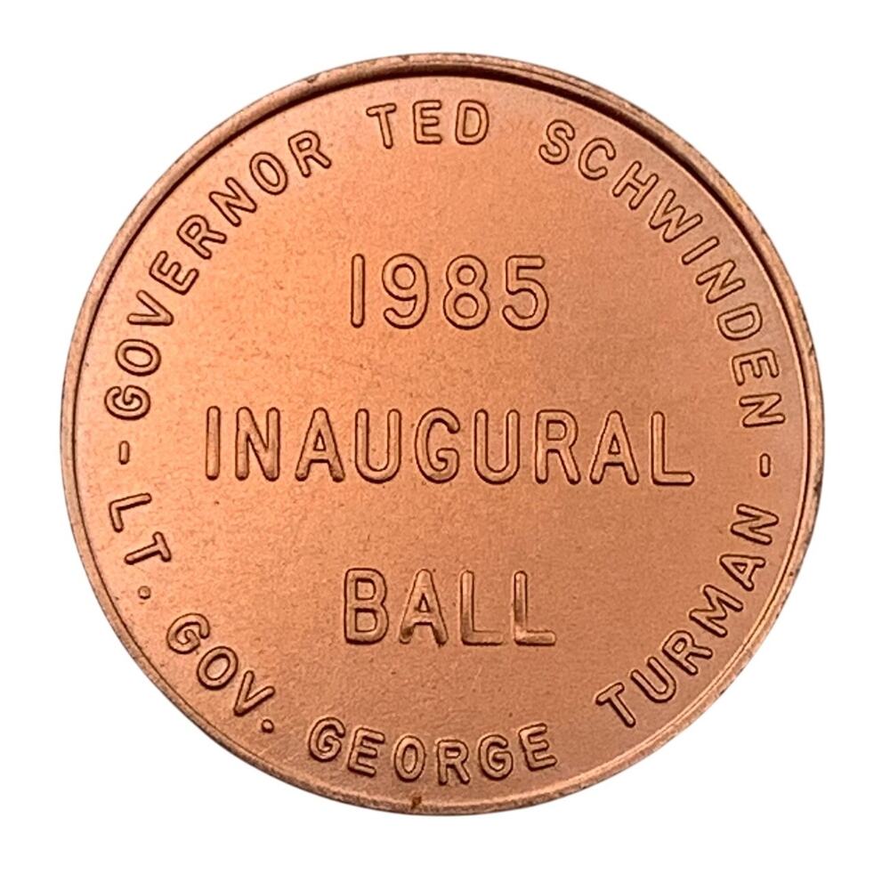 1985 Inaugural Ball Coin Governor Ted Schwinden Montana Token Medal VTG